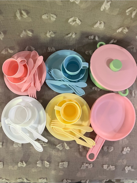 Other - Colorful Kids Play Kitchen Dish Set - Pink, Blue, Yellow, White, Green